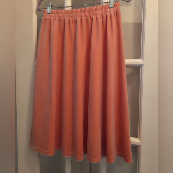 Aleeza Chic Coral A-Line Skirt With An Elastic Waistband - Picture 3 of 3